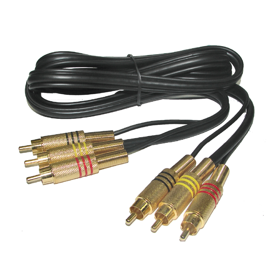 Cable para Audio Audio y Video, 3 Plug RCA a 3 Plug RCA, 1.5 m Long. Cable, ACOUSTIC CA6038