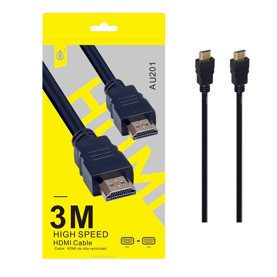Cable HDMI 2.0, HDMI a HDMI, 3 m Long. Cable, MTK AU201 NEGRO