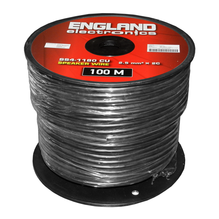 Rollo Cable Parlante Calibre 14AWG, 100 m, 100% Cobre CU, Libre de Oxígeno, ENGLAND ELECTRONICS SS4-1180CU -100m
