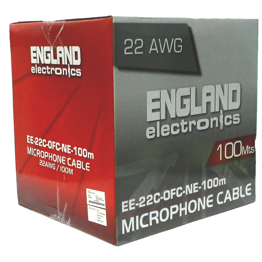 CABLE PARA MICROFONO, CALIBRE 22, 100 MTS, 100% COBRE, OFC