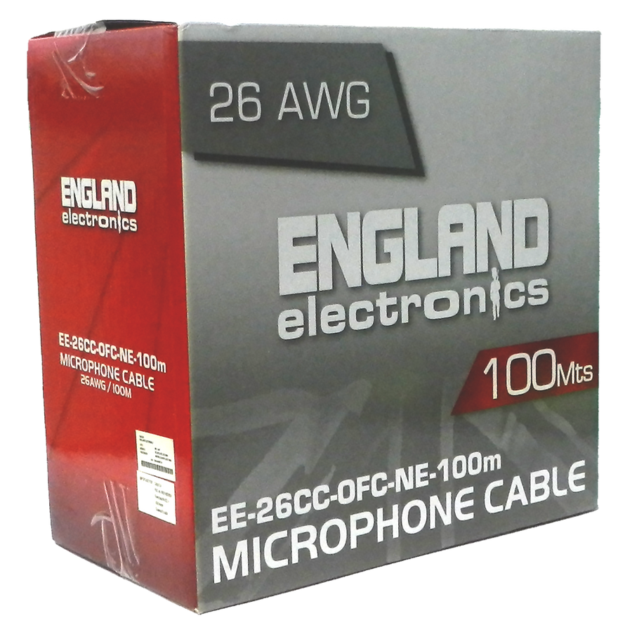 CABLE PARA MICROFONO, CALIBRE 24, 100 MTS, 100% COBRE, OFC
