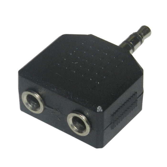 ADAPTADOR 2 JACK 3.5MM MONO A PLUG 3.5MM ESTEREO, PLASTICO