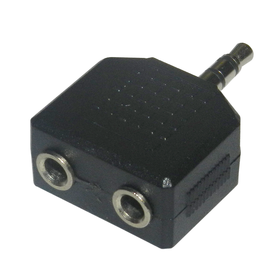 ADAPTADOR 2 JACK 3.5MM MONO A PLUG 3.5MM ESTEREO, PLASTICO