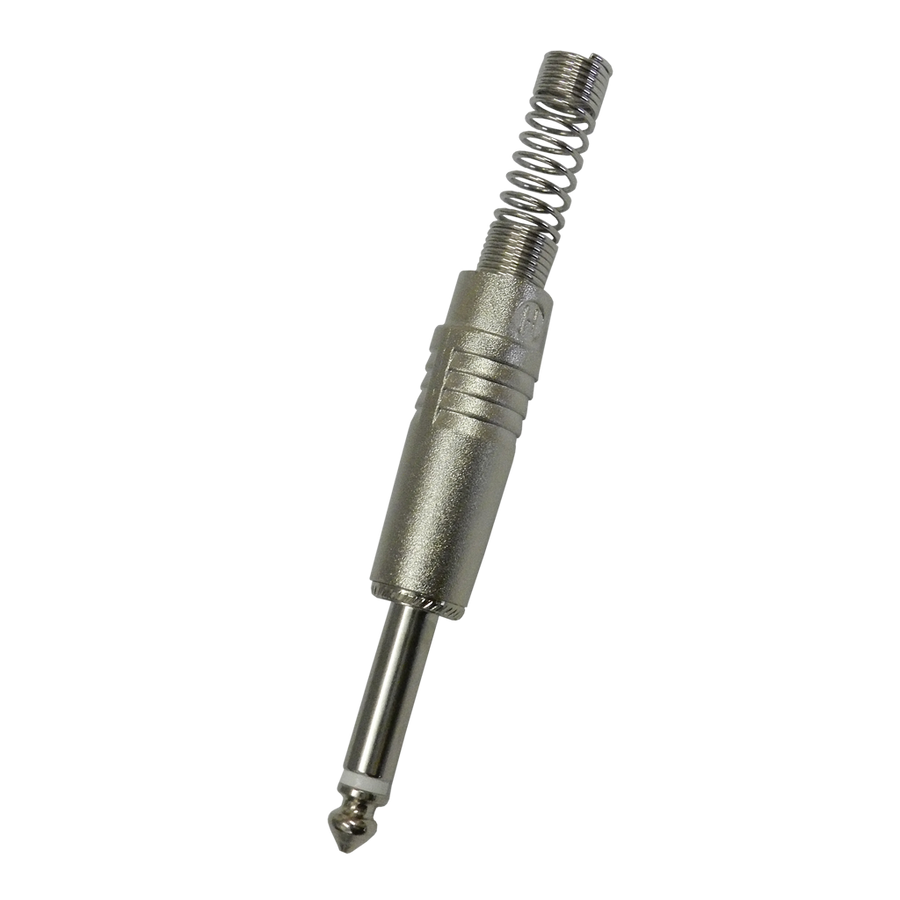 PLUG 6.3MM PLATEADO, MONO CON RESORTE, METALICO