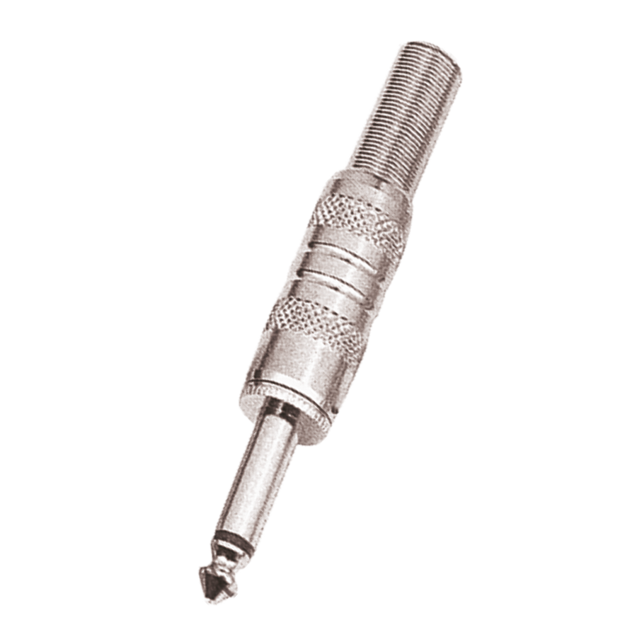 PLUG 6.3MM PLATEADO, MONO CON RESORTE, METALICO