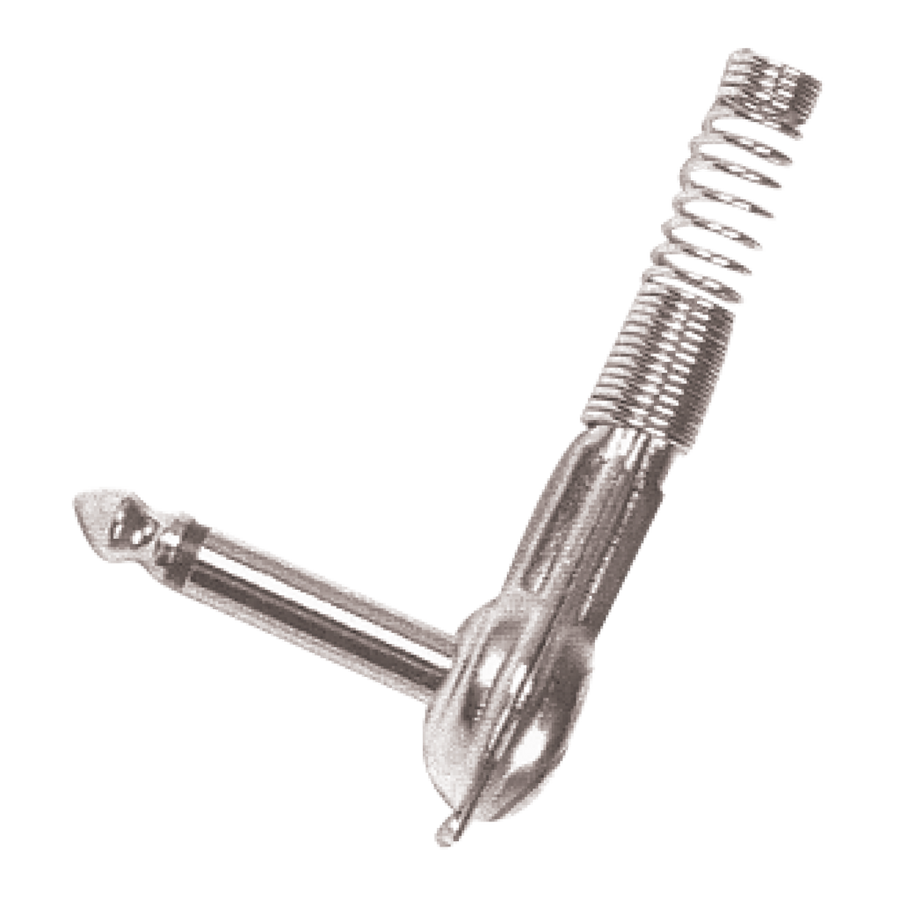 PLUG 6.3MM PLATEADO, MONO, TIPO L SIN RESORTE, METALICO
