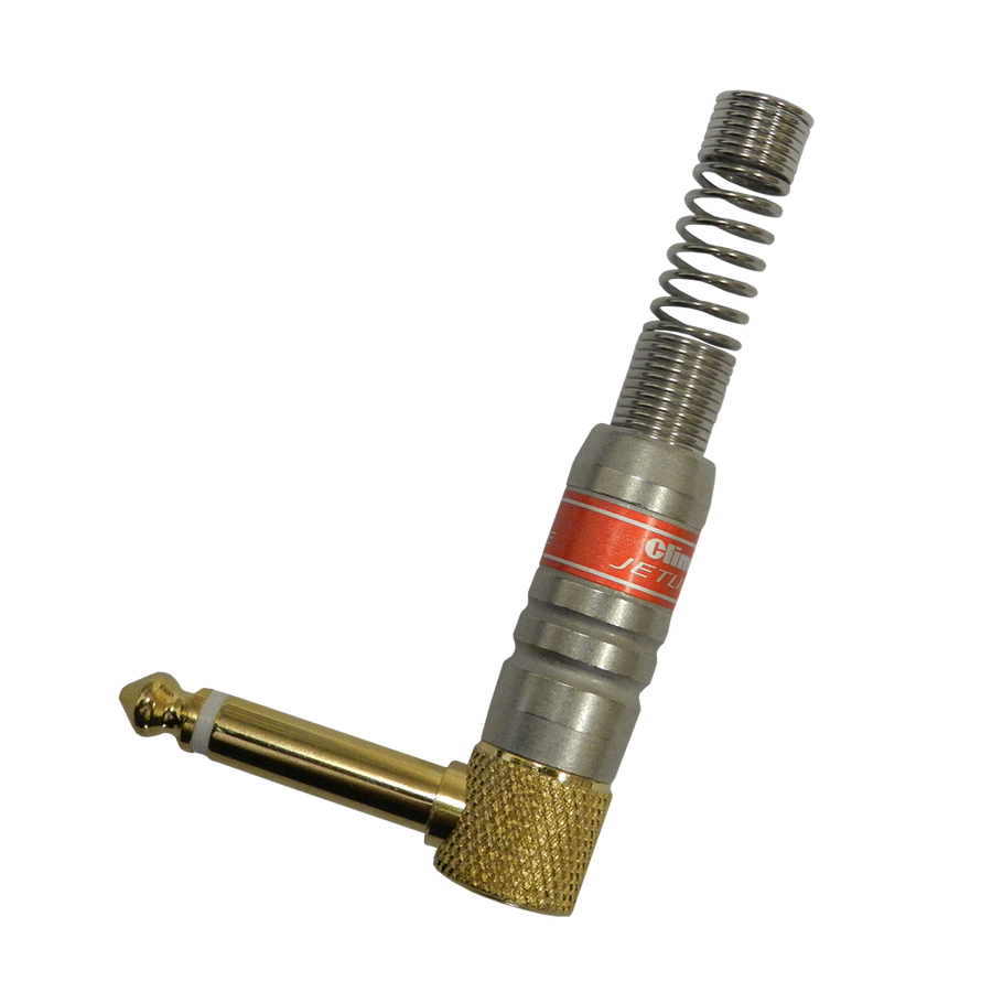 PLUG 6.3MM DORADO, MONO, TIPO L CON RESORTE, METALICO