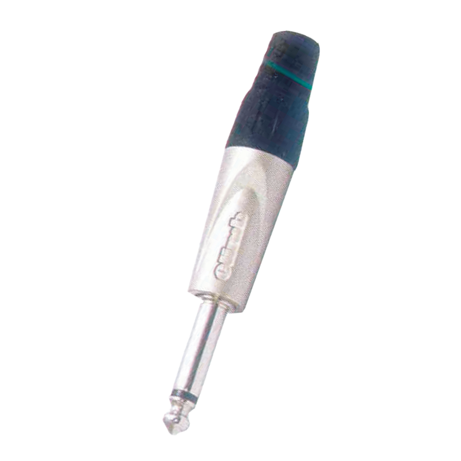 PLUG 6.3MM PLATEADO, MONO SIN RESORTE, METALICO
