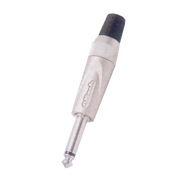 PLUG 6.3MM PLATEADO, MONO SIN RESORTE, METALICO