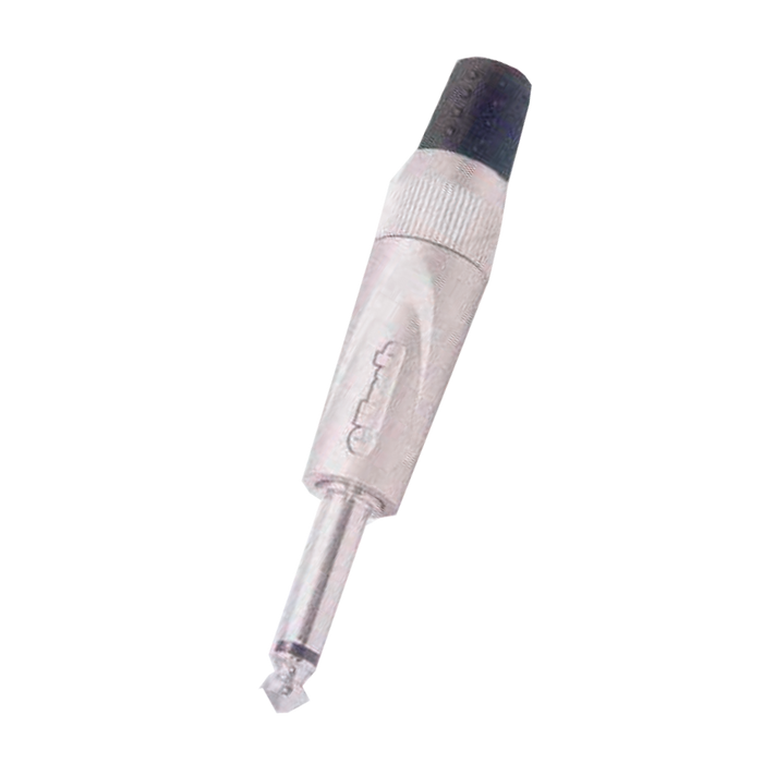 PLUG 6.3MM PLATEADO, MONO SIN RESORTE, METALICO