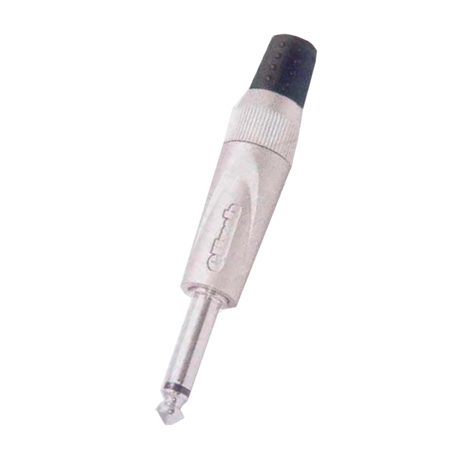 PLUG 6.3MM PLATEADO, MONO SIN RESORTE, METALICO