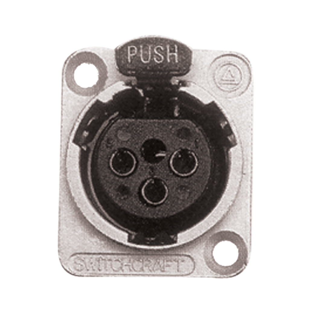 JACK XLR, 3 PINES METALICO, PARA CHASIS