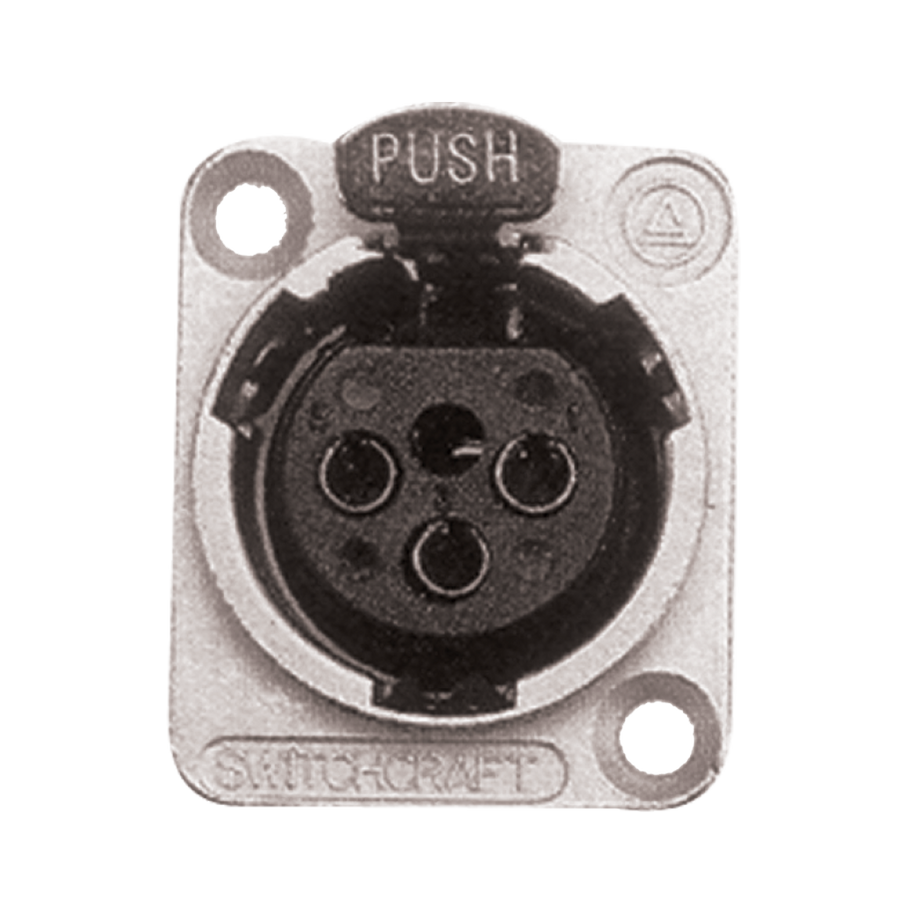 JACK XLR, 3 PINES METALICO, PARA CHASIS