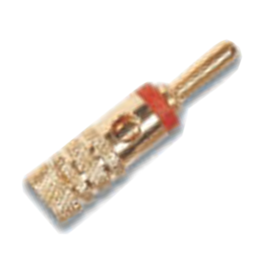 PLUG BANANA DORADO, ROJO, METALICO