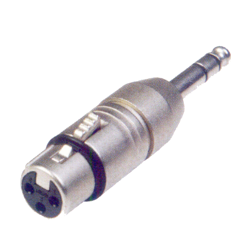 ADAPTADOR JACK XLR A PLUG 6.3MM ESTEREO, METALICO
