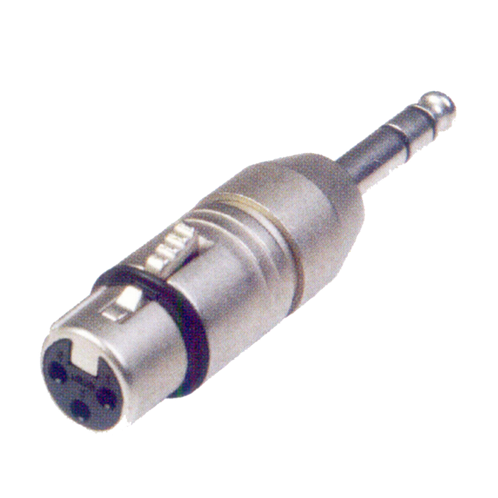 ADAPTADOR JACK XLR A PLUG 6.3MM ESTEREO, METALICO