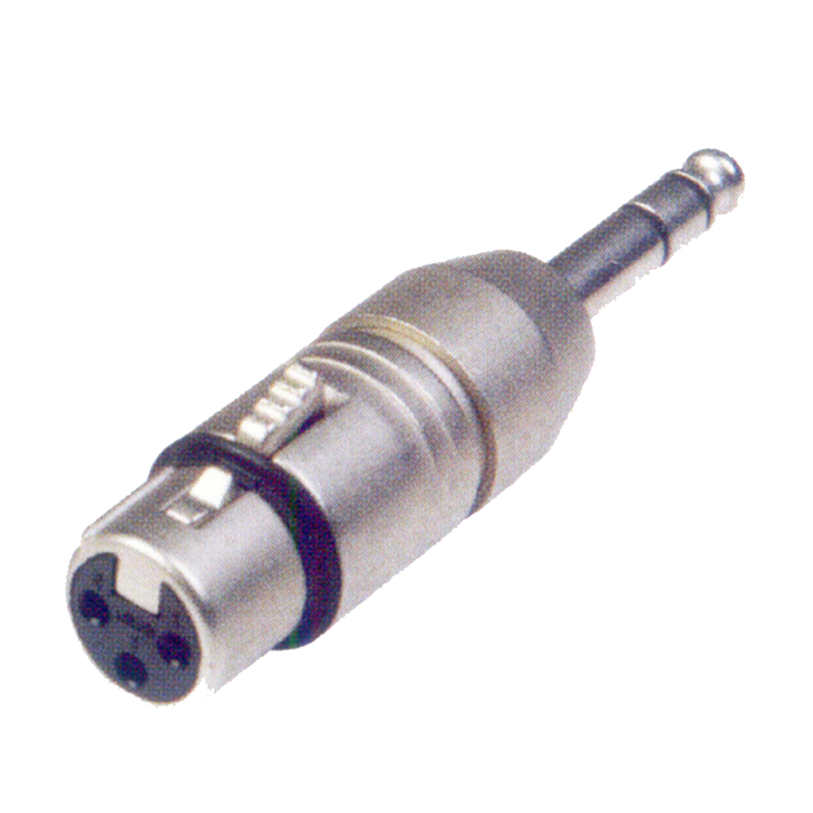 ADAPTADOR JACK XLR A PLUG 6.3MM ESTEREO, METALICO
