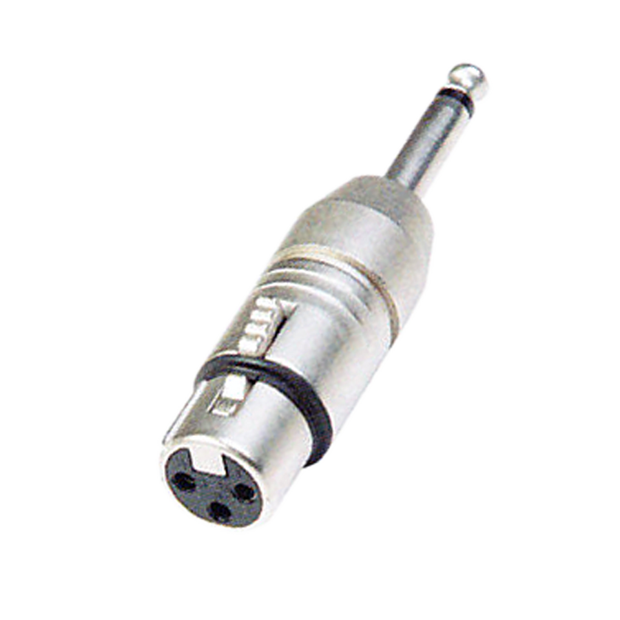 ADAPTADOR JACK XLR A PLUG 6.3MM MONO, METALICO