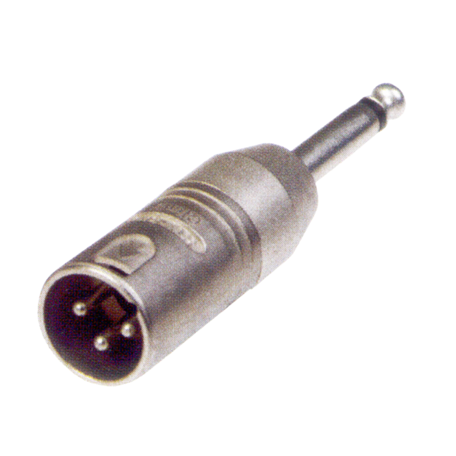 ADAPTADOR PLUG XLR A PLUG 6.3MM MONO, METALICO