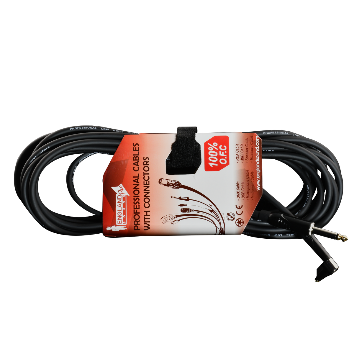 CABLE DE AUDIO, PLUG 6.3MM MONO EN L A PLUG 6.3MM MONO, OFC, 6MTS