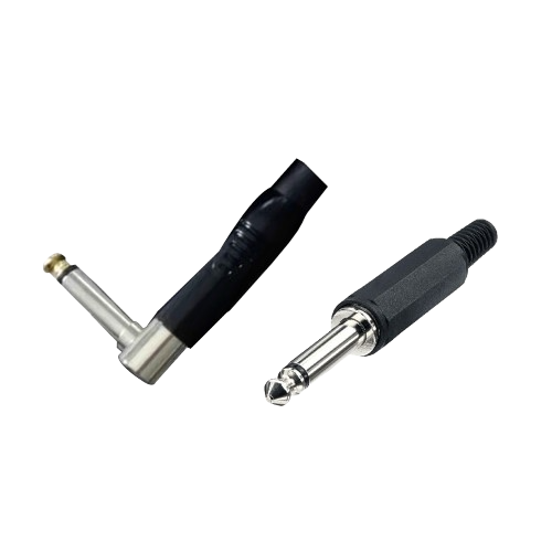 CABLE DE AUDIO, PLUG 6.3MM MONO EN L A PLUG 6.3MM MONO, OFC, 6MTS