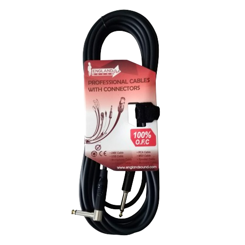 CABLE DE AUDIO, PLUG 6.3MM MONO TIPO L A PLUG 6.3MM MONO, OFC, 1MT