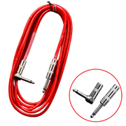 CABLE DE AUDIO, PLUG 6.3MM MONO EN L A PLUG 6.3MM MONO, 10 MTS, COLOR ROJO