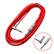 CABLE DE AUDIO, PLUG 6.3MM MONO EN L A PLUG 6.3MM MONO, 10 MTS, COLOR ROJO