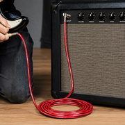 CABLE DE AUDIO, PLUG 6.3MM MONO EN L A PLUG 6.3MM MONO, 10 MTS, COLOR ROJO