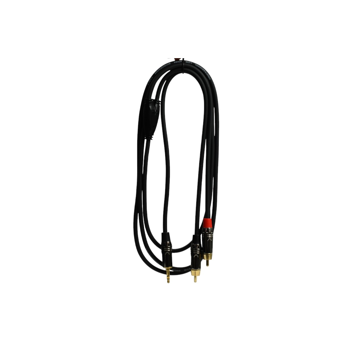 CABLE DE AUDIO, PLUG 3.5MM ESTEREO A 2 PLUG RCA, OFC, 2MTS