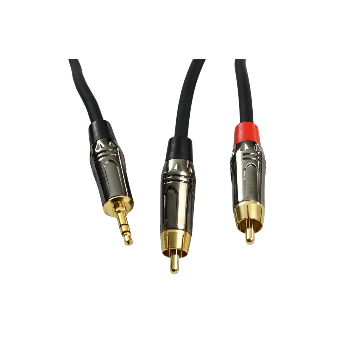 CABLE DE AUDIO, PLUG 3.5MM ESTEREO A 2 PLUG RCA, OFC, 2MTS