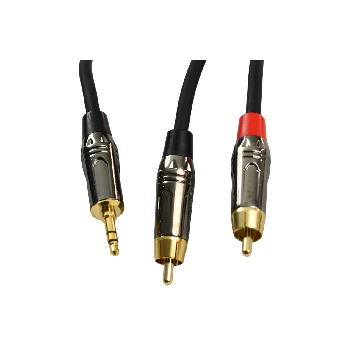 CABLE DE AUDIO, PLUG 3.5MM ESTEREO A 2 PLUG RCA, OFC, 2MTS
