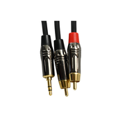 CABLE DE AUDIO, PLUG 3.5MM ESTEREO A 2 PLUG RCA, OFC, 2MTS