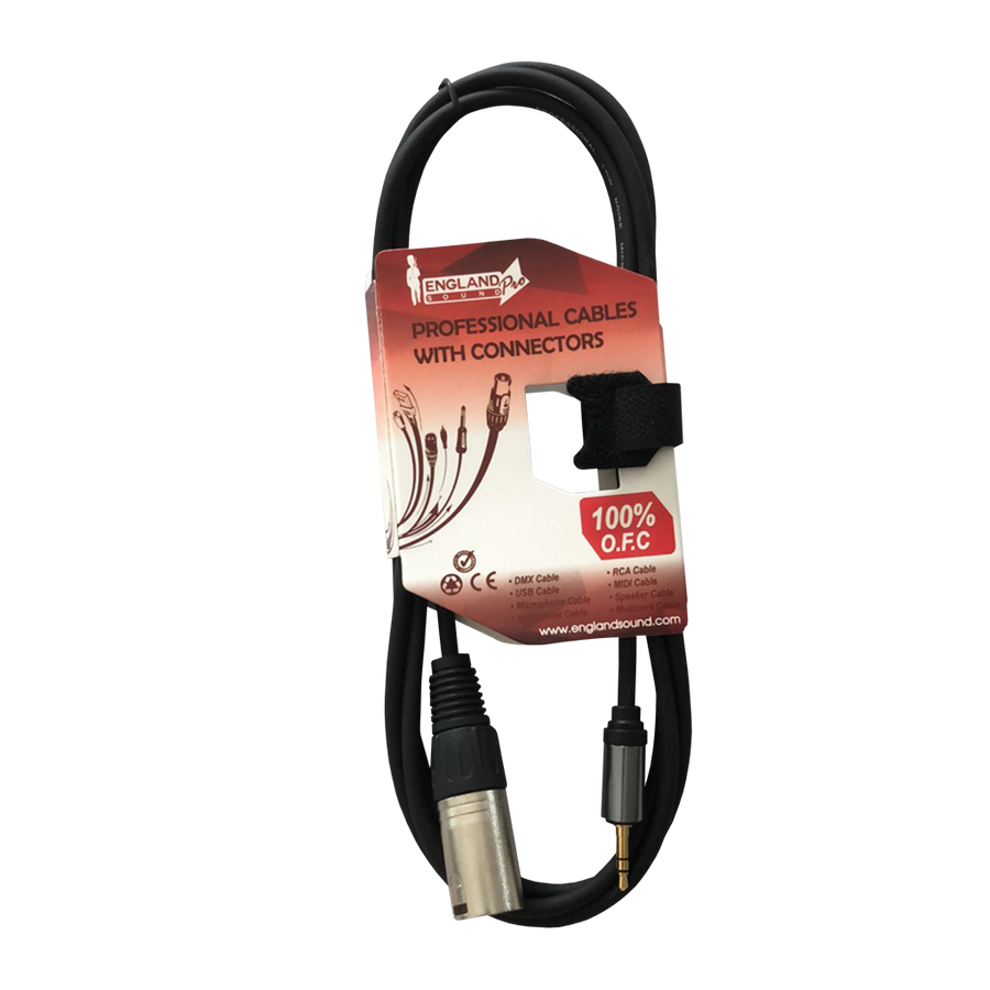 CABLE DE AUDIO, PLUG 3.5MM ESTEREO A 2 PLUG XLR, OFC, 2MTS