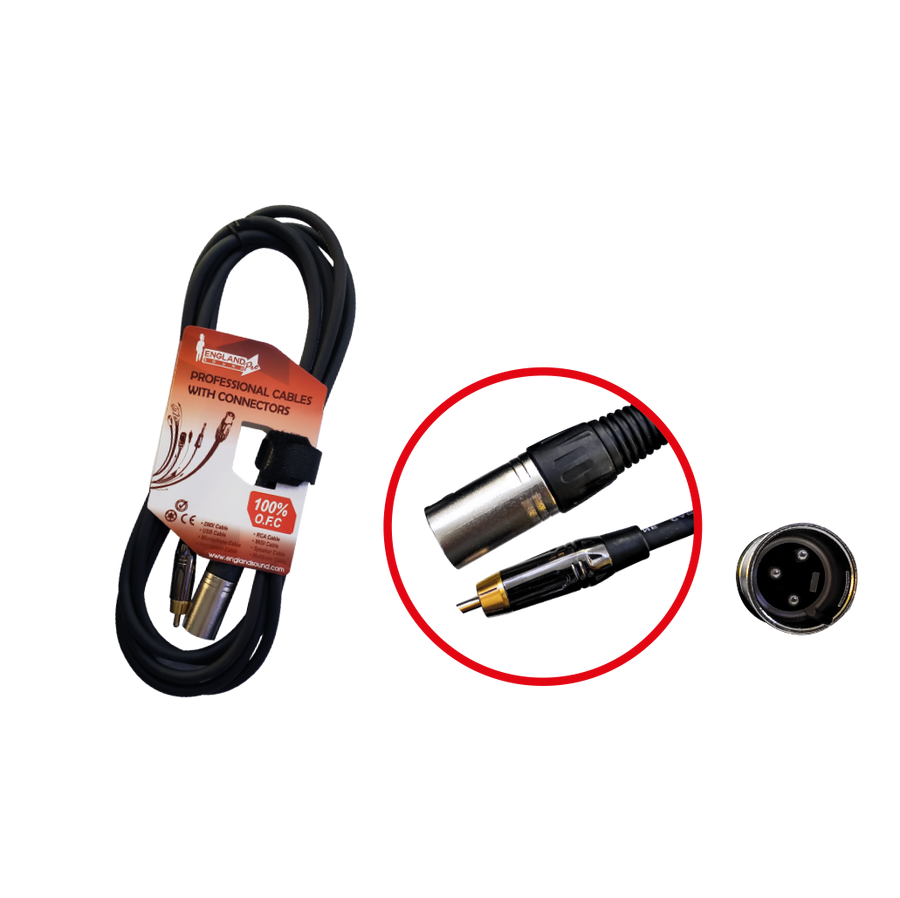 CABLE DE AUDIO, PLUG XLR MACHO A PLUG RCA, OFC, 6MTS