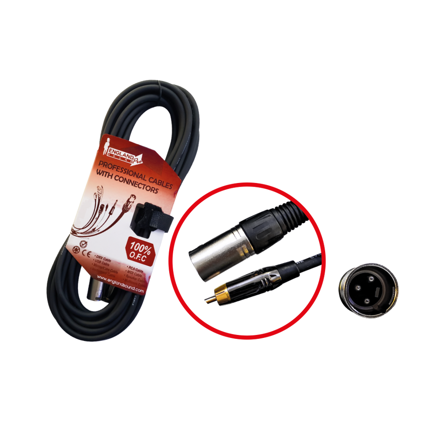 CABLE DE AUDIO, PLUG XLR MACHO A PLUG RCA, OFC, 12MTS