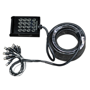 CABLE MEDUSA CON CAJA PARA ESCENARIO, 16 CANALES, (12 HEMBRAS XLR+ 4 MACHO XLR), 25 MTS