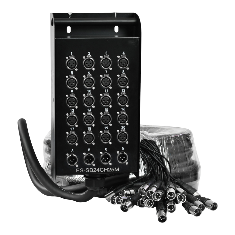 CABLE MEDUSA CON CAJA PARA ESCENARIO, 24 CANALES, (20 HEMBRAS XLR+ 4 MACHO XLR), 25 MTS