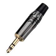 PLUG 3.5MM, CON RESORTE, ESTEREO, NEGRO, METALICO