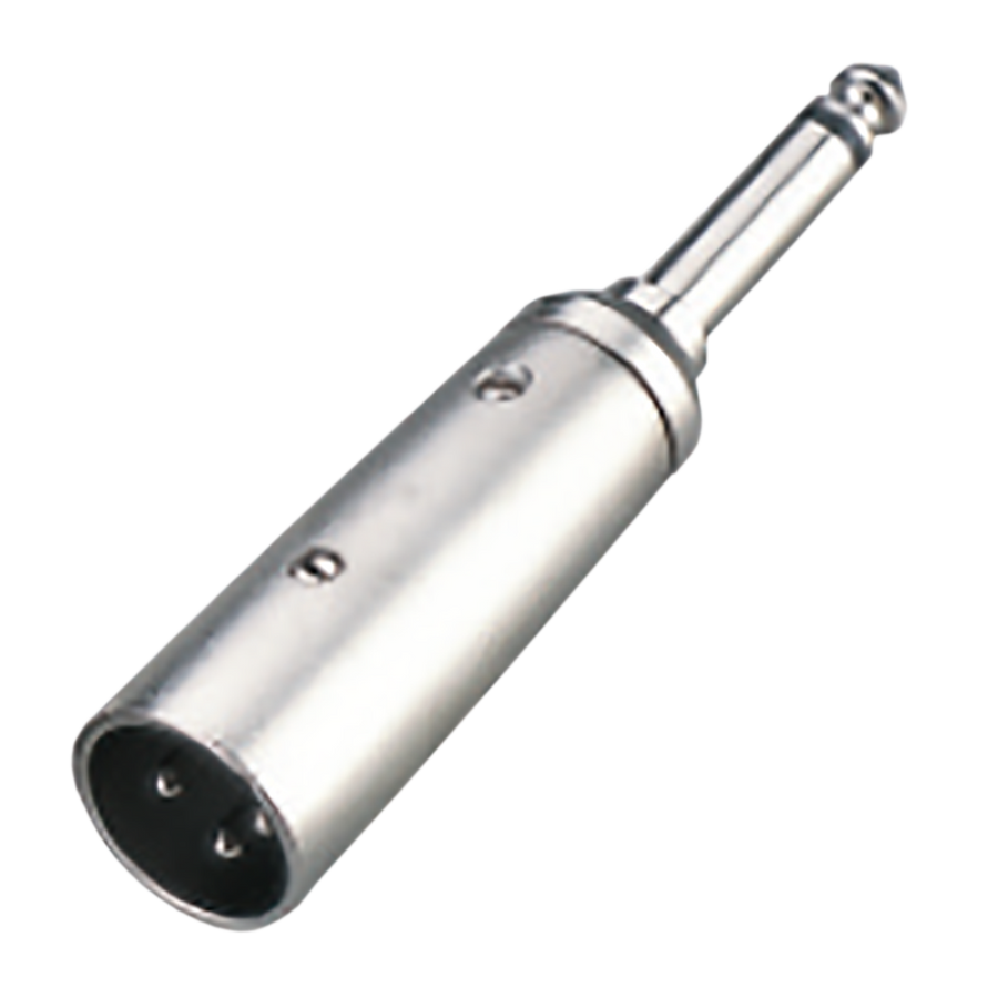 ADAPTADOR PLUG XLR A PLUG 6.3MM, MONO, METALICO