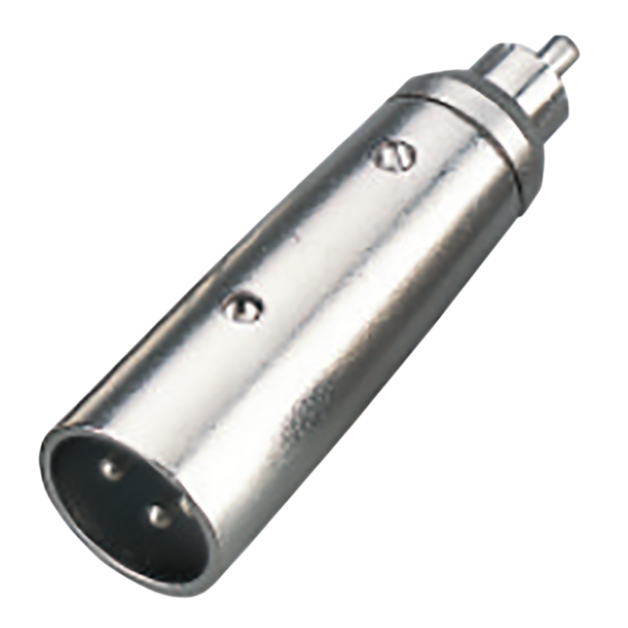 Plug Adaptador Plug XLR Macho a RCA macho, Aleación de Zinc con niquelado, ENGLAND SOUND PRO ES-MXRM