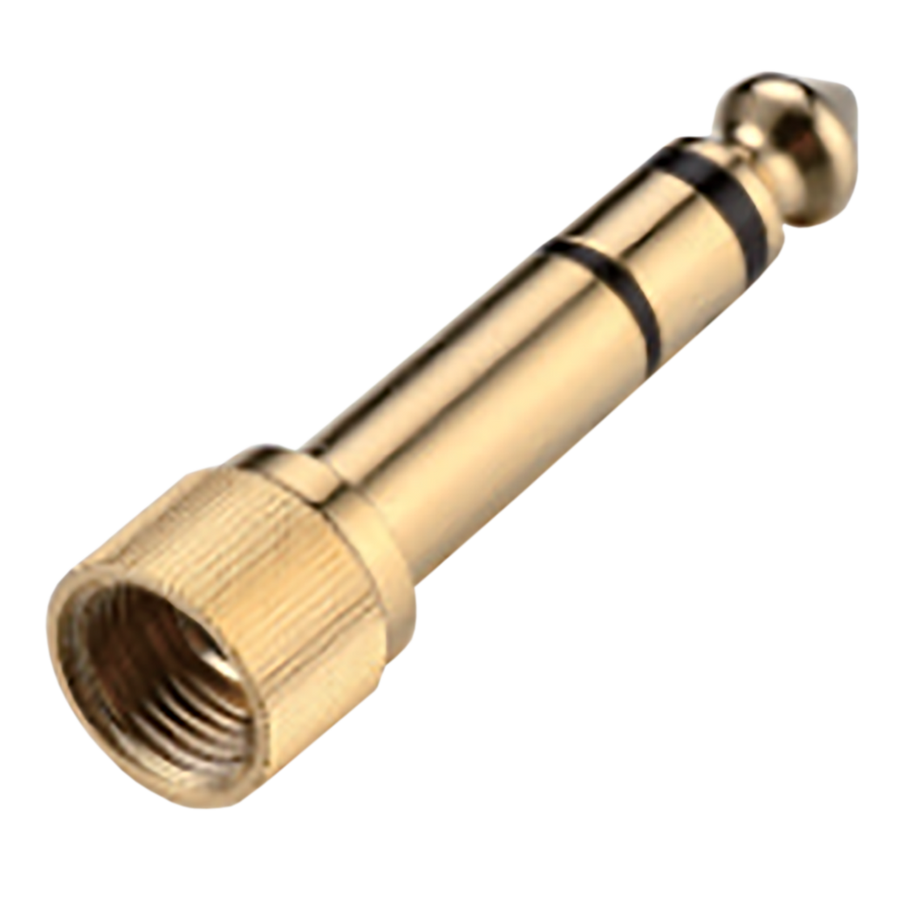 ADAPTADOR JACK 3.5MM A PLUG 6.3MM MONO, DORADO, METALICO