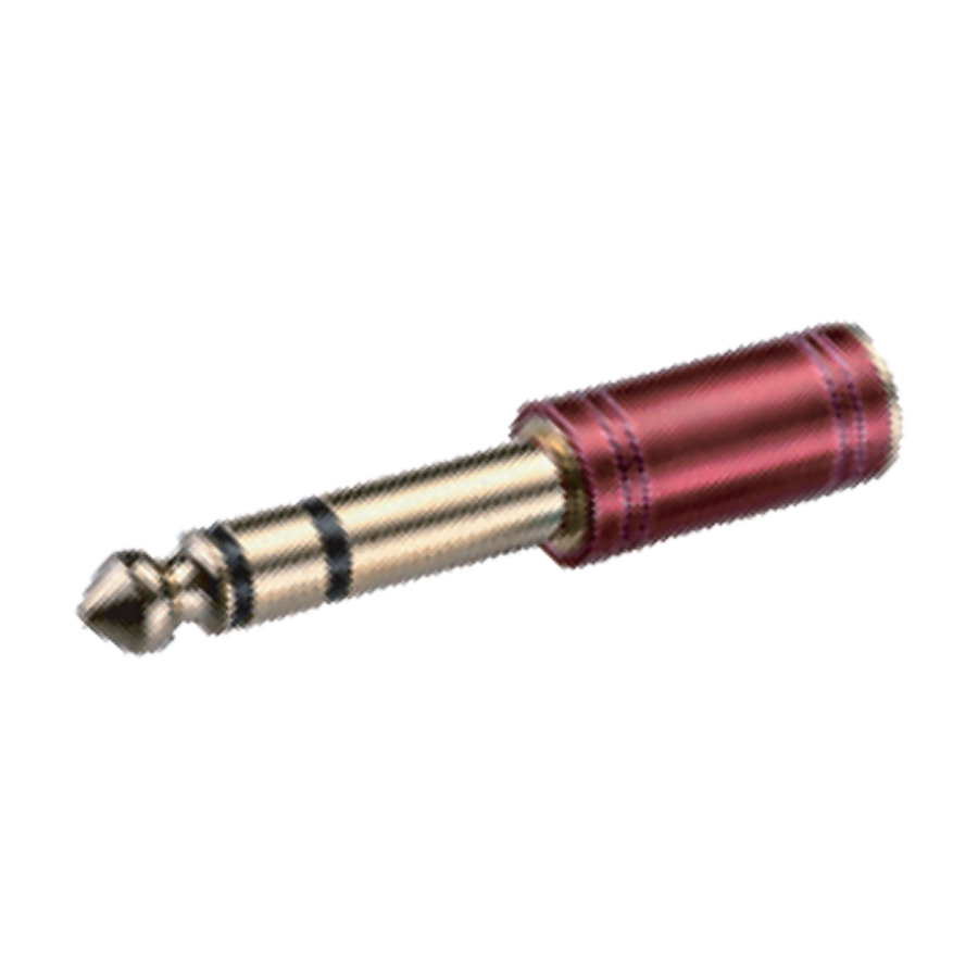 ADAPTADOR JACK 3.5MM A PLUG 6.3MM ESTEREO, METALICO