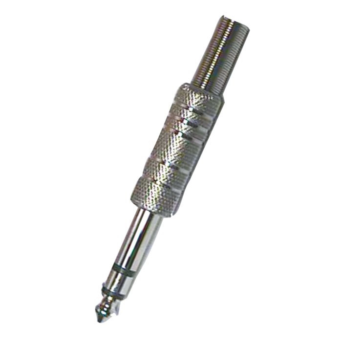 PLUG 6.3MM PLATEADO, ESTEREO CON RESORTE, METALICO