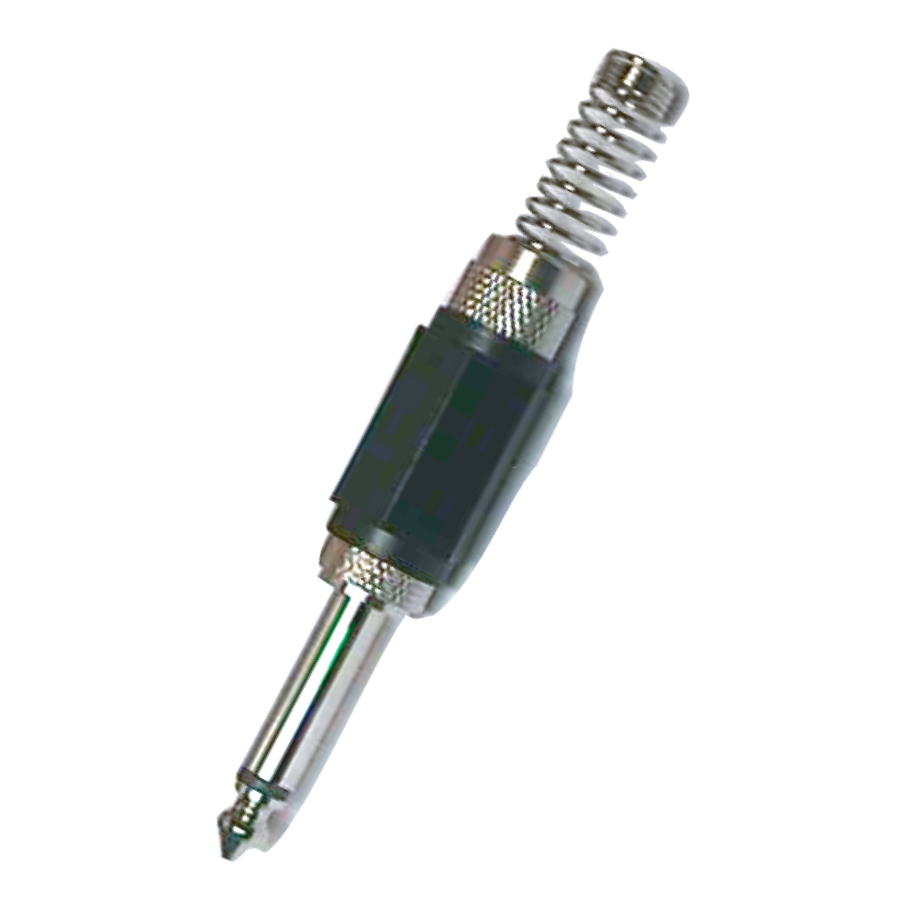PLUG 6.3MM PLATEADO, MONO CON RESORTE, METALICO