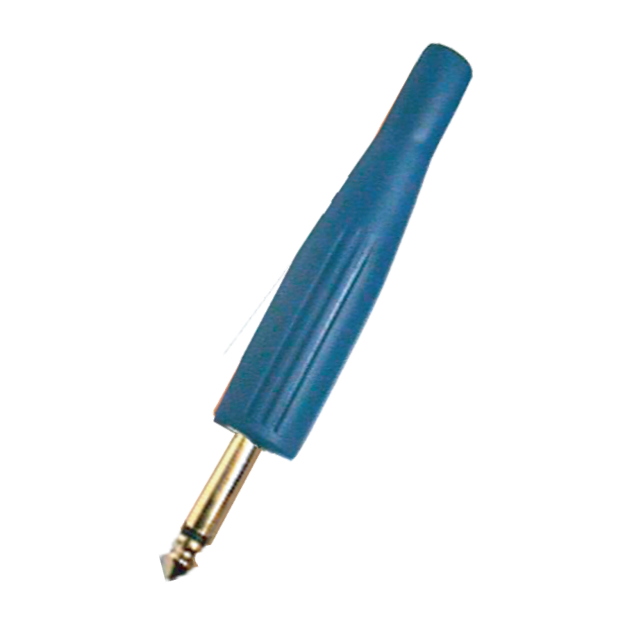 PLUG 6.3MM, MONO SIN RESORTE, PLASTICO, AZUL