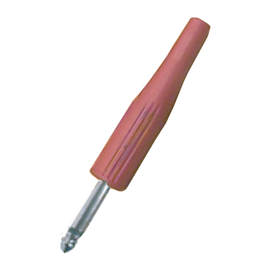 PLUG 6.3MM, MONO SIN RESORTE, PLASTICO, ROJO