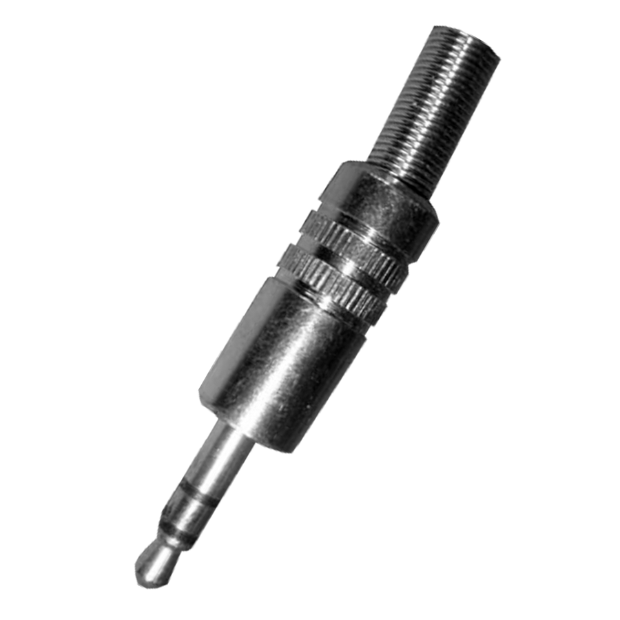 PLUG 3.5MM, CON RESORTE, ESTEREO, METALICO