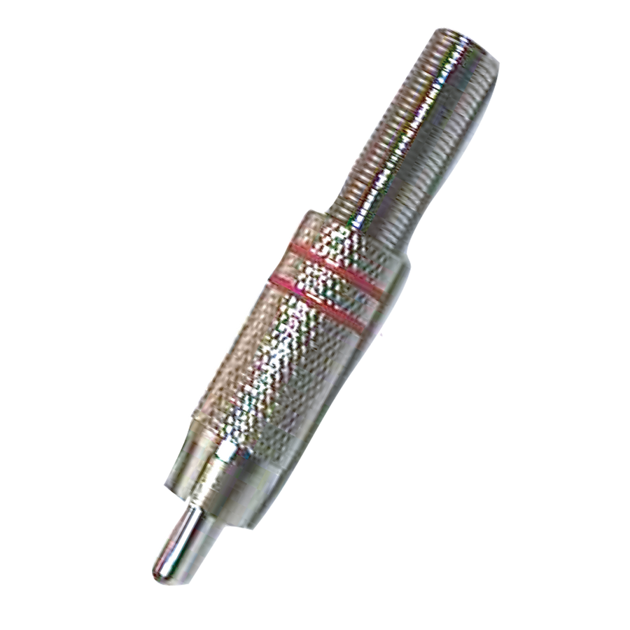 PLUG RCA, CON RESORTE, ROJO, METALICO