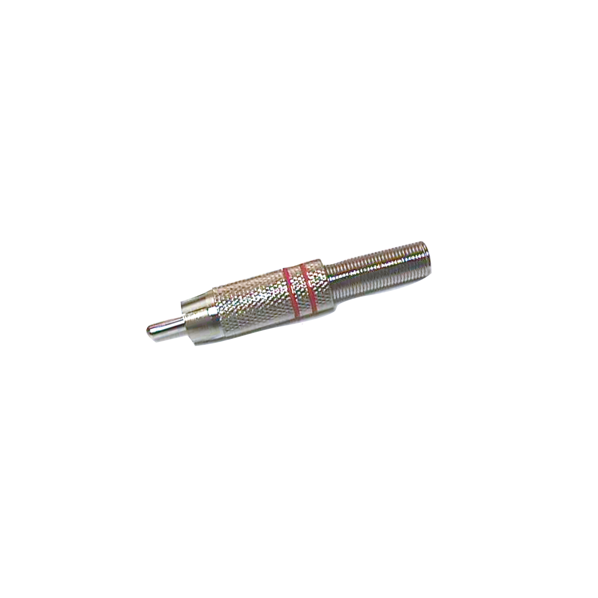 PLUG RCA, CON RESORTE, ROJO, METALICO
